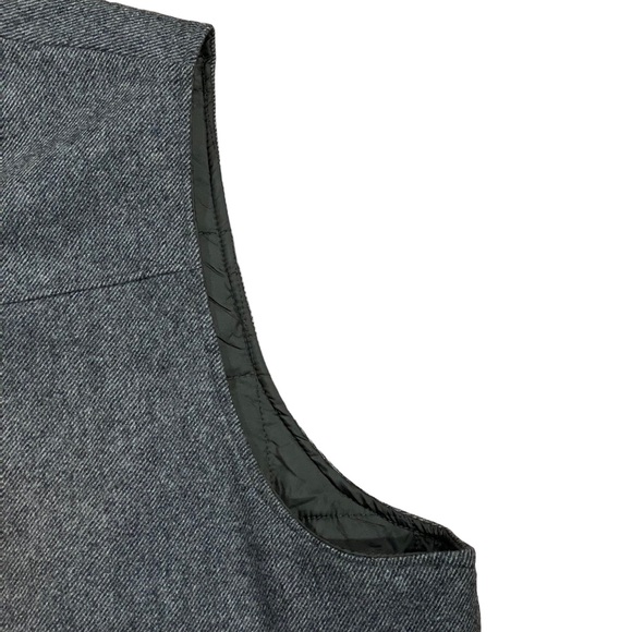 Woolrich Bear Claw Black Gray Wool  Zip Front Vest Jacket Quilted Lining Sz XXL - Picture 11 of 11